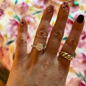 Moissanite sterling silver travel ring! Beautiful travel ring! Head turner!